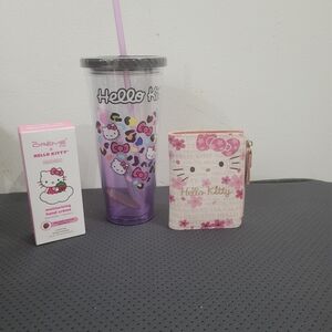 Hello Kitty Kids Tumbler and Wallet Set - Pink and Black